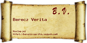 Berecz Verita névjegykártya